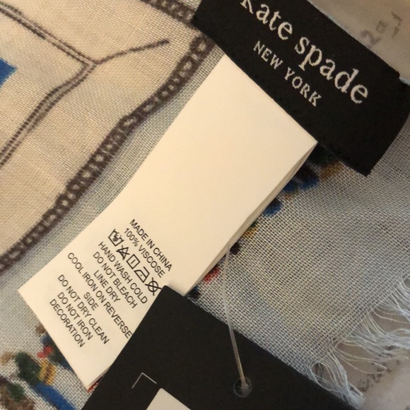 Kate Spade 100% Viscose Multicolored Gallery Wall Oblong Scarf OS NWT - Picture 4 of 16